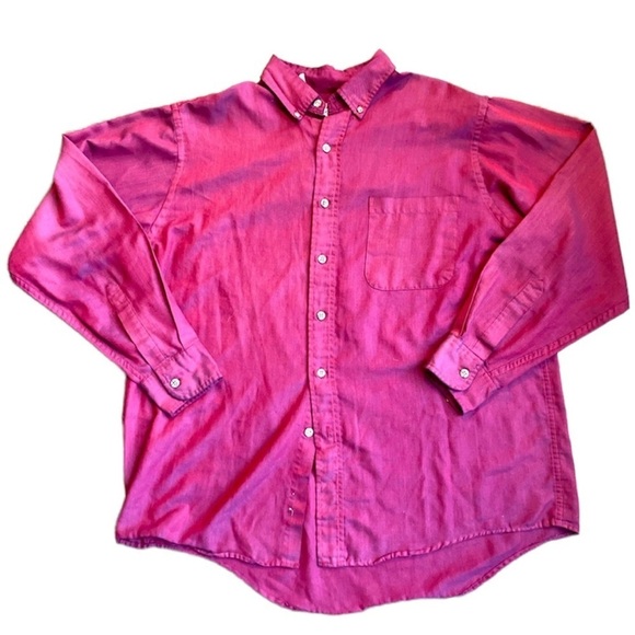 Sears and Roebuck Men’s Button Down Shirt Vintage Maroon Size L - Picture 1 of 11